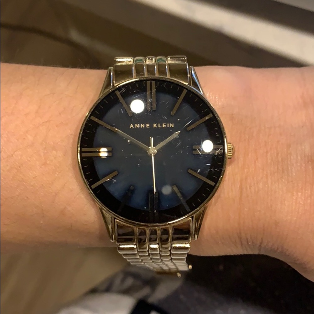 Anne Klein gold and black watch